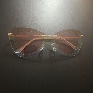 Free People Cat Eye Sunglasses in Brown and Gold